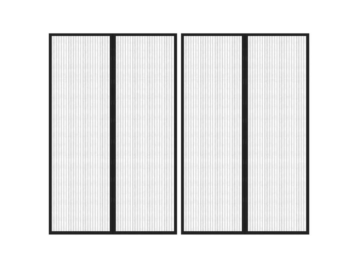 Conjunto 2 Mosquitera VIDAXL Negro Poliéster (220x130cm)