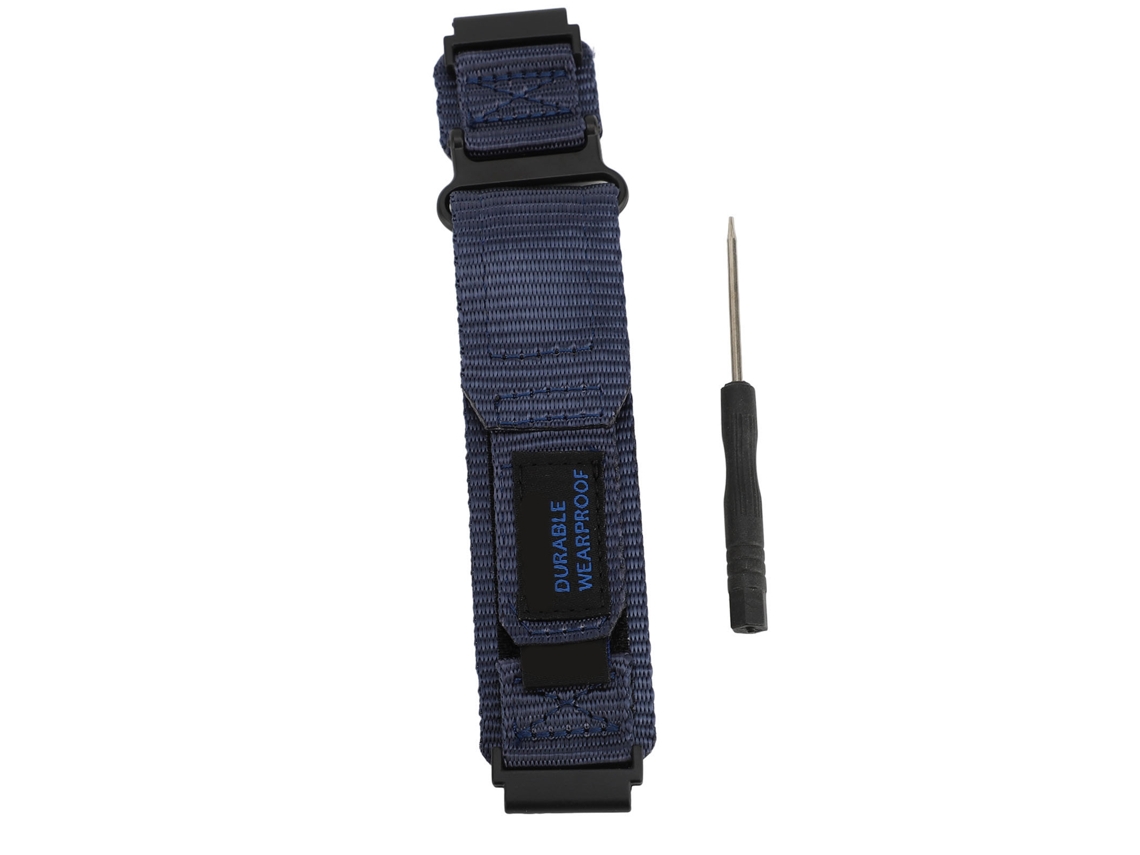 Pulsera Deportiva De Nailon Para Huami T Rex Ultra Con Conector Metálico Y Cierre De Velcro - Azul