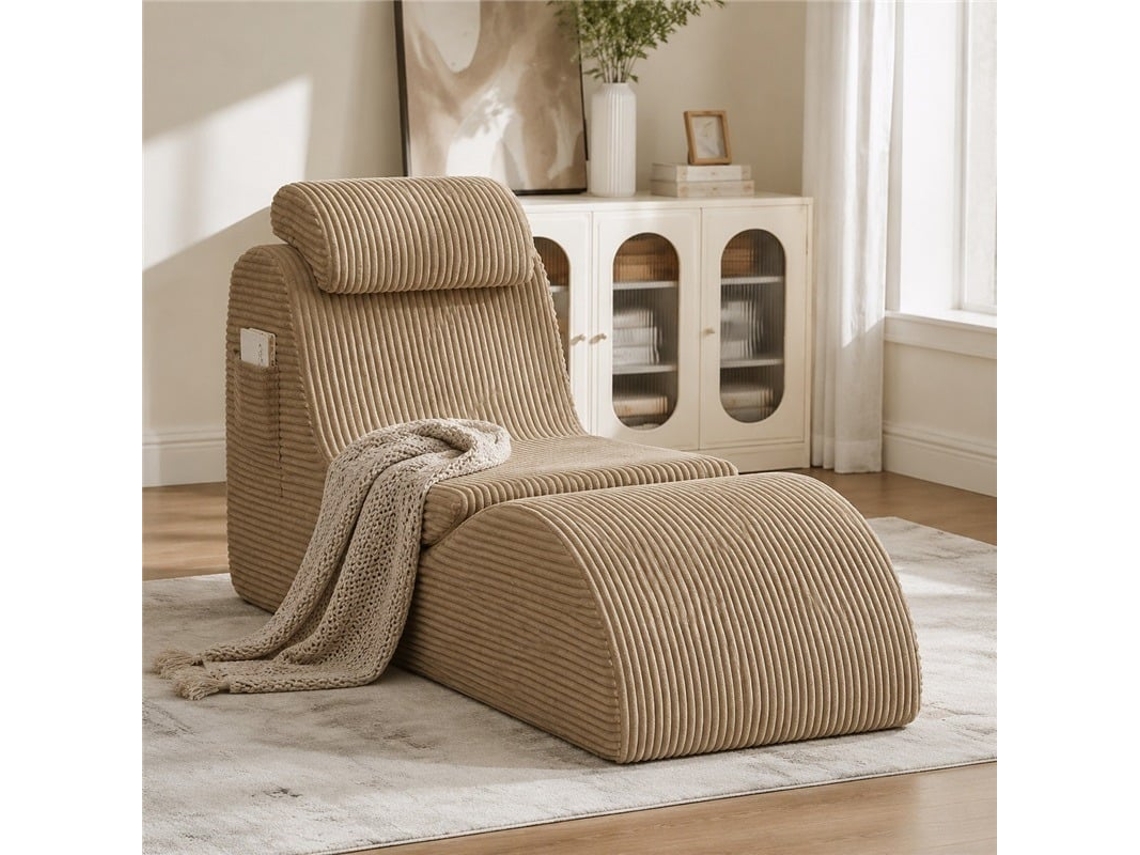 Sillón De Ocio Moderno Con Espuma De Alta Elasticidad Y Bolsillo Lateral.