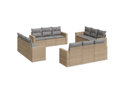 Maison Exclusive - Set De Sofás De Jardín 12 Pzas Y Cojines Ratán Sintético Marrón