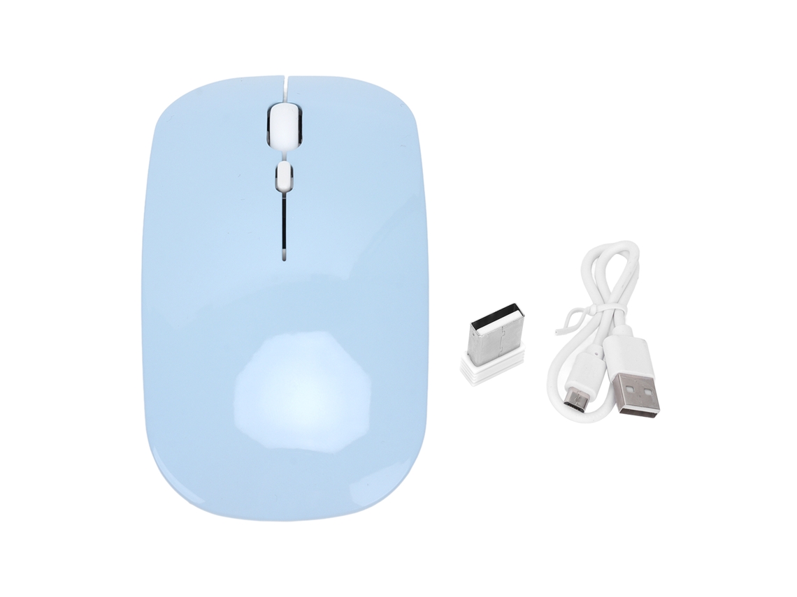 Ratón Inalámbrico 2.4g Con 2 Modos, Óptico De 1600 Dpi, Portátil, Receptor Nano Usb, Azul.