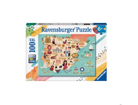 Puzzle 100 Piezas Xxl Mapa de España Y Portugal RAVENSBURGER