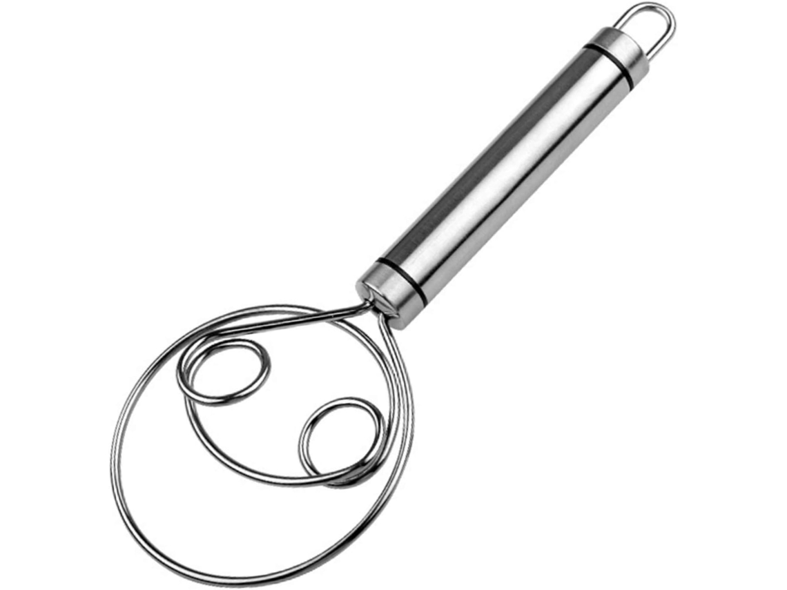 Batidor de acero inoxidable de 22 cm, perfecto para mezclar masas, utensilio de cocina.