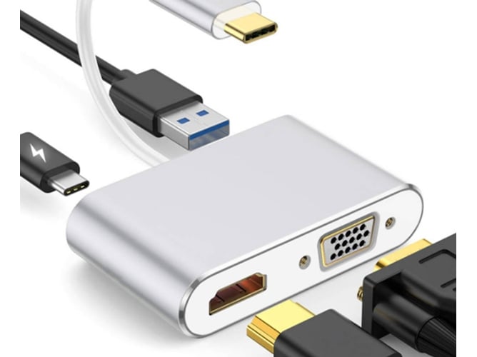 Adaptador WJS CT1354-Silver (HDMI - VGA)