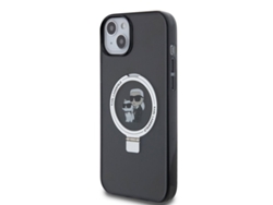 Estuche Anillo Compatible Karlchoupette para iPhone 15 Plus KARL LAGERFELD Negro