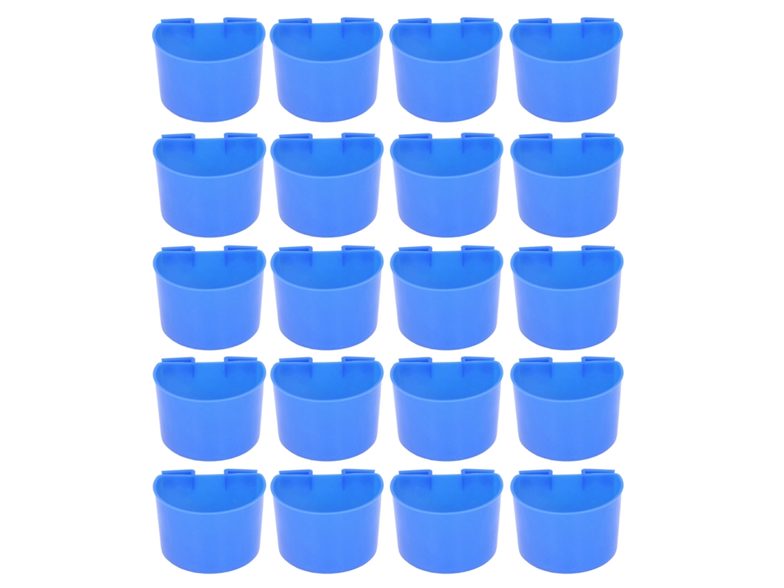 Comederos para pájaros LAXISCREED, 20 unidades, plástico azul, 11x6cm