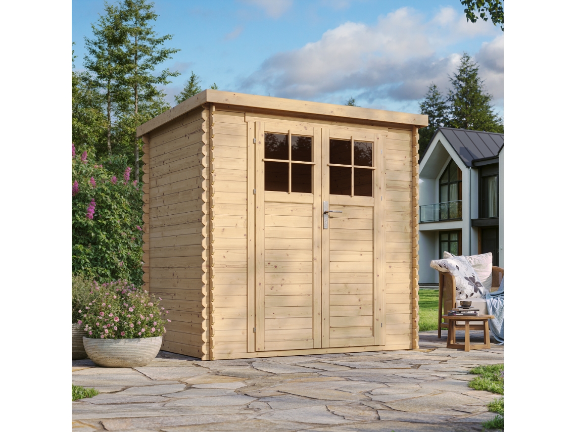 Caseta de Jardín de Madera TIMBELA M311F Puerta con Cerradura (2,22 M²)