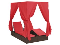 Tumbona doble de 205x129x200 cm, de mimbre, HALANV1