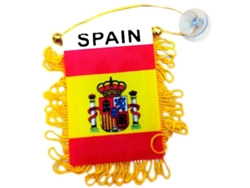Banderín de España con ventosa de 8x12 cm