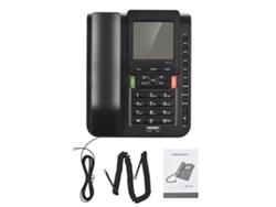 Teléfono fijo con cable, con teclado DTMF/FSK, 99 llamadas entrantes, 18 salientes, memoria, pantalla LCD grande, para el hogar o la oficina.