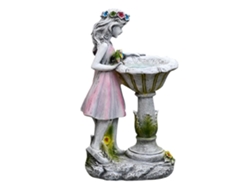 Escultura de hada solar y estatua de ángel de resina para decoración de jardín