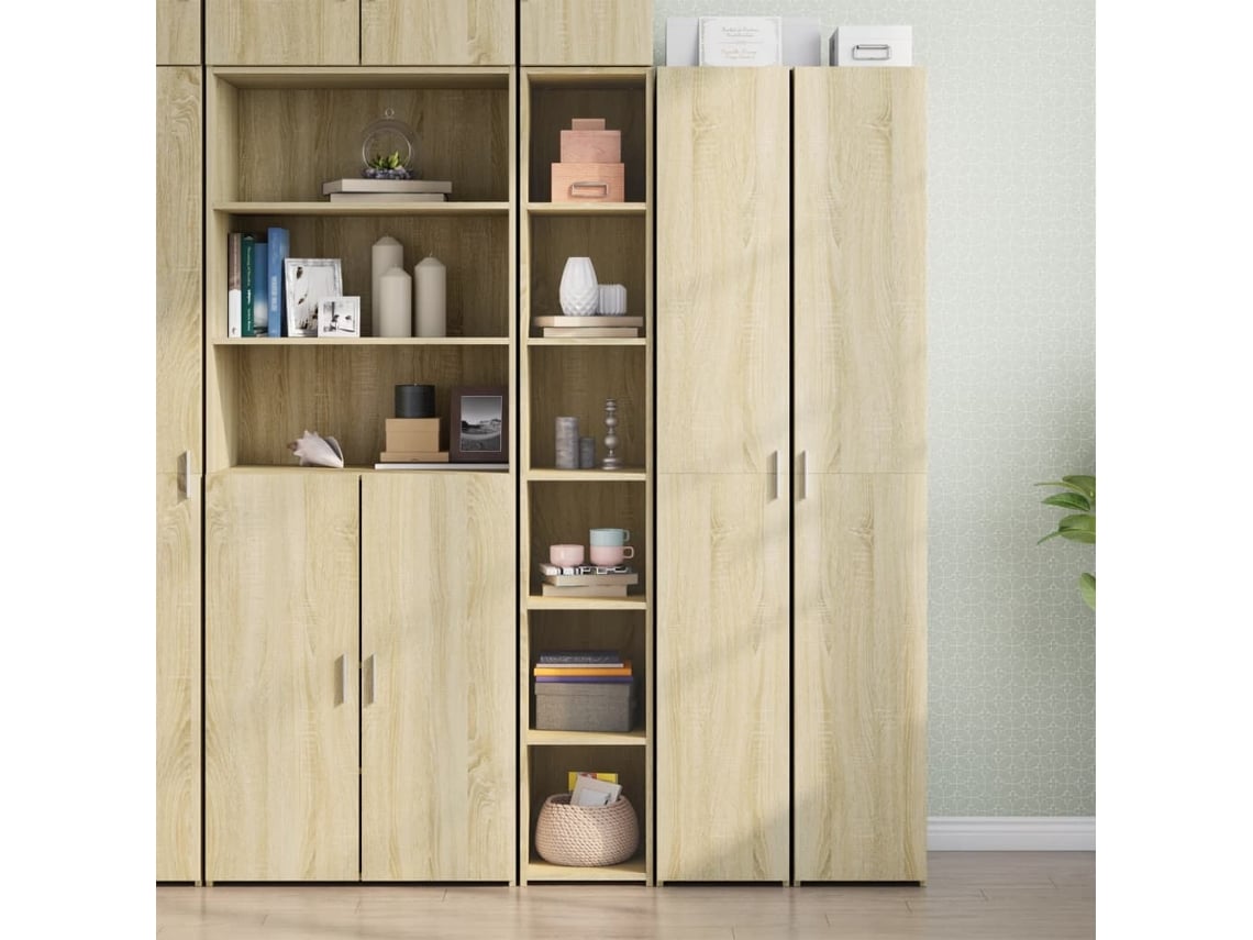 Aparador Alto Madera De Ingeniería Roble Sonoma 30x41x185 Cm