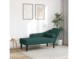 Sofá Diván Con Cojines Tela Verde Oscuro