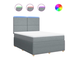 Maison Exclusive - Cama Box Spring Con Colchón Tela Gris Claro 140x190 Cm