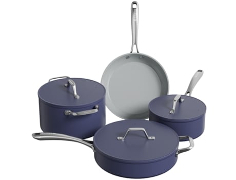 CIARRA Beyond Batería de cocina 7 piezas Cacerolas de inducción 20/24/26/28 cm Azul