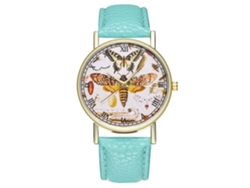 Reloj De Mujer Zhoulianfa Cuero Quartz Reloj De Negocios T303-a Butterfly Mint