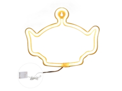 Lámpara de neón LED 2026 de 200 lm, resistente al agua, recargable por USB con batería, para mesita de noche, ABS PVC.