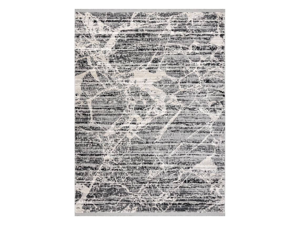 Alfombra Tuls Estructural, Franjas 51322 Moderna, Mármol Gris/Marfil (200 x 290 cm)