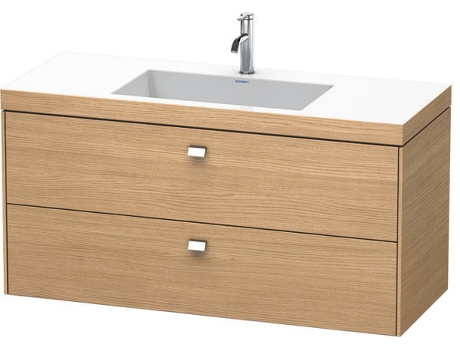 Lavamanos DURAVIT Brioso de 120,0x48,0 cm 2 cajones incl. hueco para sifón y delantal sin rebosadero con banco con agujero para grifo 1 agujero