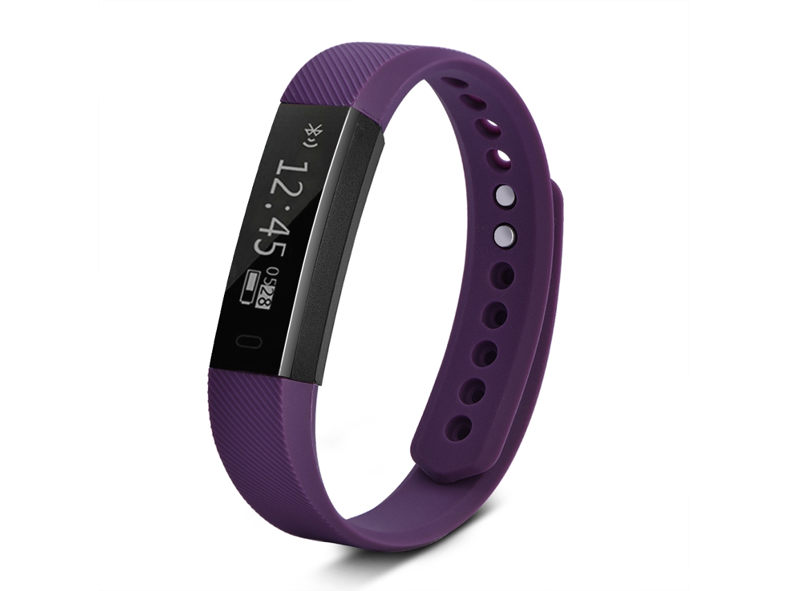 Pulsera Inteligente Bluetooth Impermeable Con Podómetro Y Monitor Para Android Ios Morado