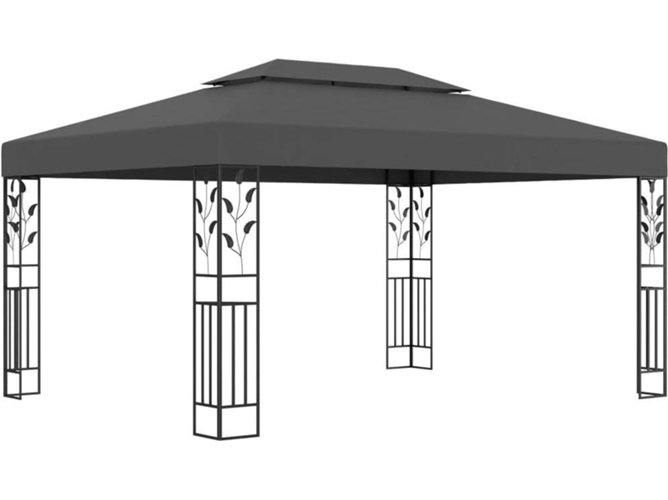 vidaXL Cenador con doble techo gris antracita 3x4 m