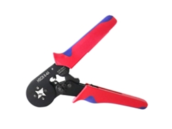 Herramienta Perforadora De Terminales De Trinquete De Estilo Europeo Con Mango Ergonómico Rojo Y Azul.