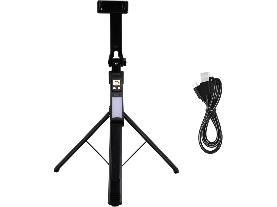 Trípode Telescópico Portátil, Base Estable, Palo Selfie, Altura Ajustable, Rotación De 360°.