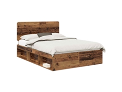 Maison Exclusive - Estructura De Cama Con Cabecera Madera Vieja 140 X 190 Cm