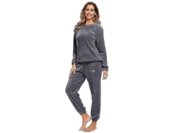 2026-pijama De Invierno Suave Para Mujer Plus Talla Con Camisa Y Pantalón Polar Cuello Redondo