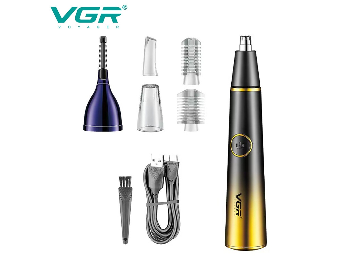 Recortadora eléctrica 2 en 1 para vello nasal y cejas, recargable MDUG (negra)