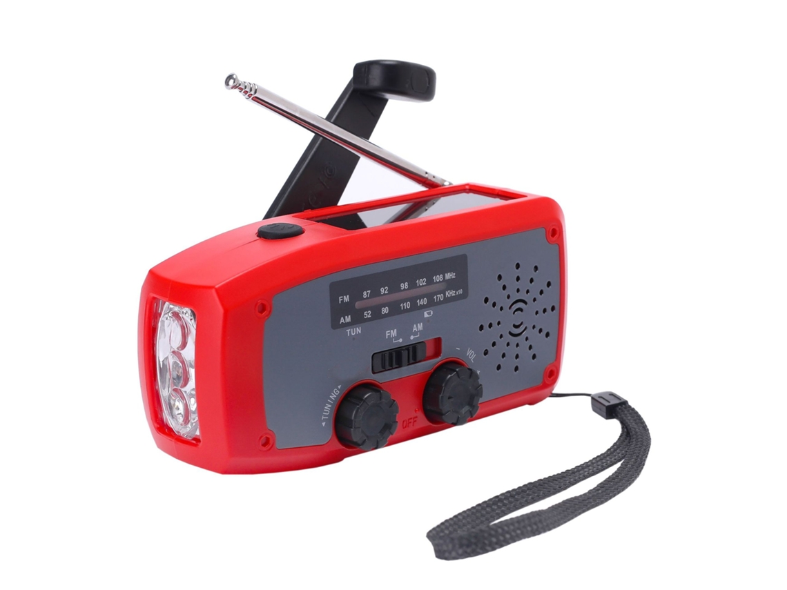 Radio solar Yuysan Hn 016sn AM/FM, batería de 2000 mAh, color rojo