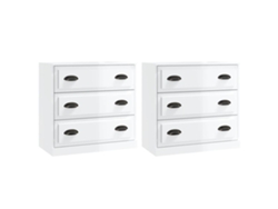 Juego de 2 aparadores derivados de madera blanco brillante MAISON EXCLUSIVE (95x95x45 cm)