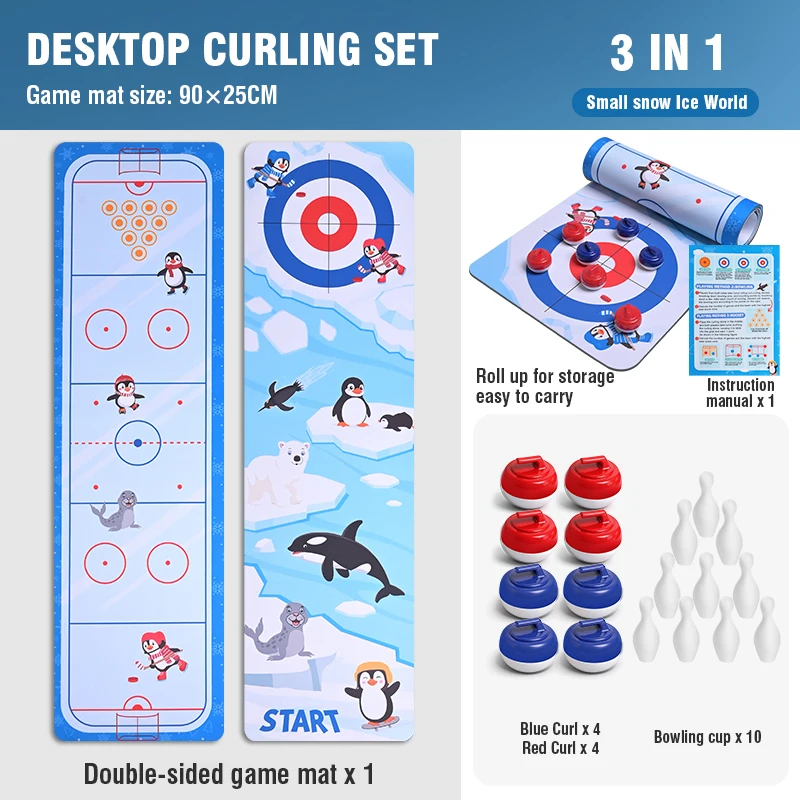 Juego De Curling De Mesa Interactivo Para Padres E Hijos, Regalo Para Niños