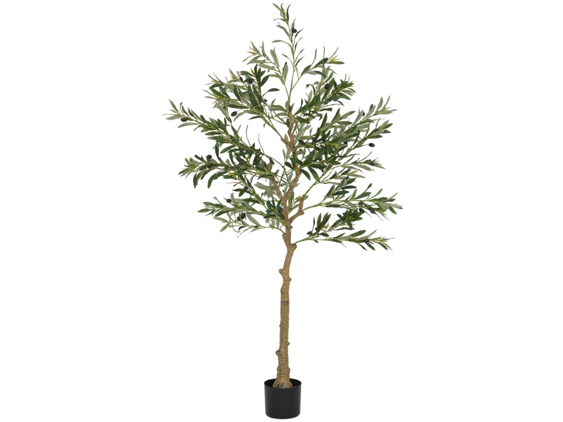Planta Artificial Olivo 150cm 720 Hojas 40 Aceitunas Maceta Estable