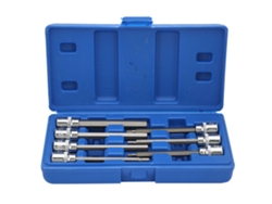 Juego De 7 Piezas De Casquillos De Broca Cuadrada De 3/8" Con Puntas Hexagonales Largas Extendidas De Acero Cromo-vanadio De 1/8" A 3/8".