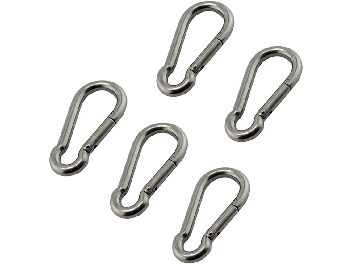 Mousqueton À Verrouillage En Acier Inoxydable 304, 5 Piezas, Qualité Marine, Longueur 50mm 60mm