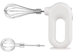 Minibatidor de huevos eléctrico Henten Home inalámbrico, recargable por USB (blanco)