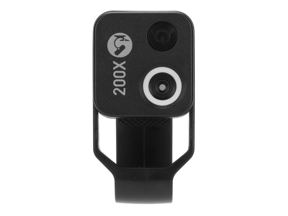 Mini Microscopio De Bolsillo Para Teléfono Con Zoom De 200x Y Lente Cpl, Luz Led, Lente Externa, Cámara Portátil, Color Negro