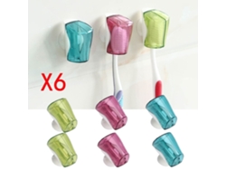 Paquete de 6 soportes para cepillos de dientes, estante de pared protector para cepillos de dientes Jortmrd