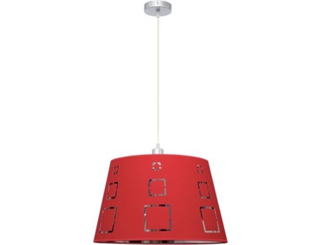 Lámpara de Techo FABRILAMP Celaya (Rojo - E27 - Máx. 60W - Metal - Tela)