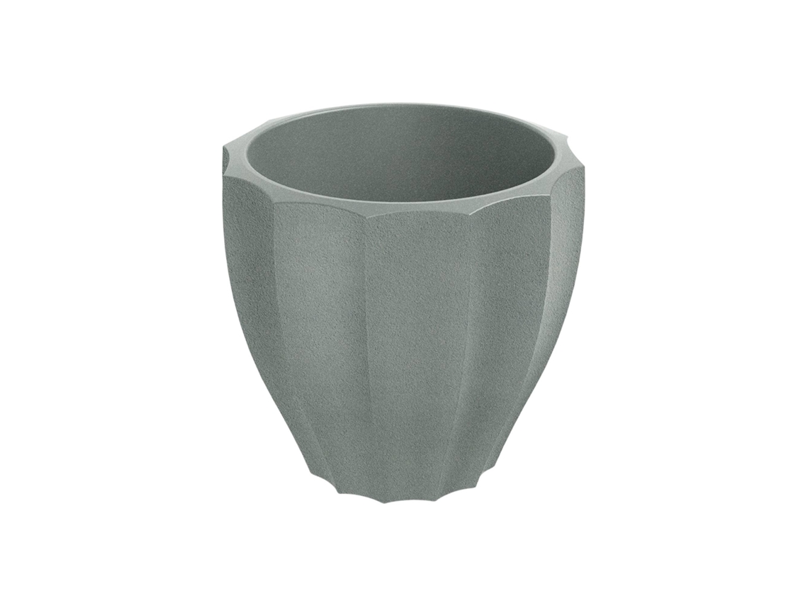 Jardinera Rotomoldada Redonda Rona Cemento Gris Ø40x36