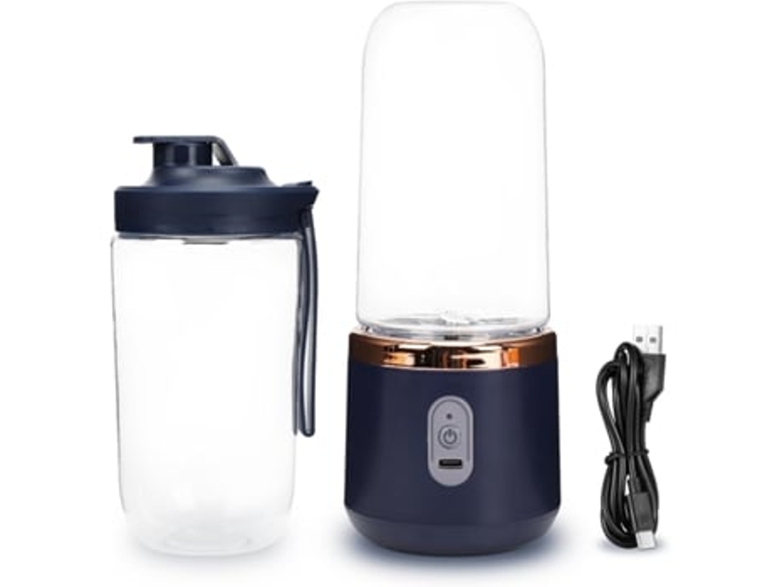 Licuadora portátil, licuadora personal para batidos y smoothies, mini licuadora con vaso recargable por USB impermeable Henten Home