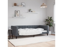 Sofá Cama Sin Colchón Terciopelo Gris Oscuro 90x200 Cm