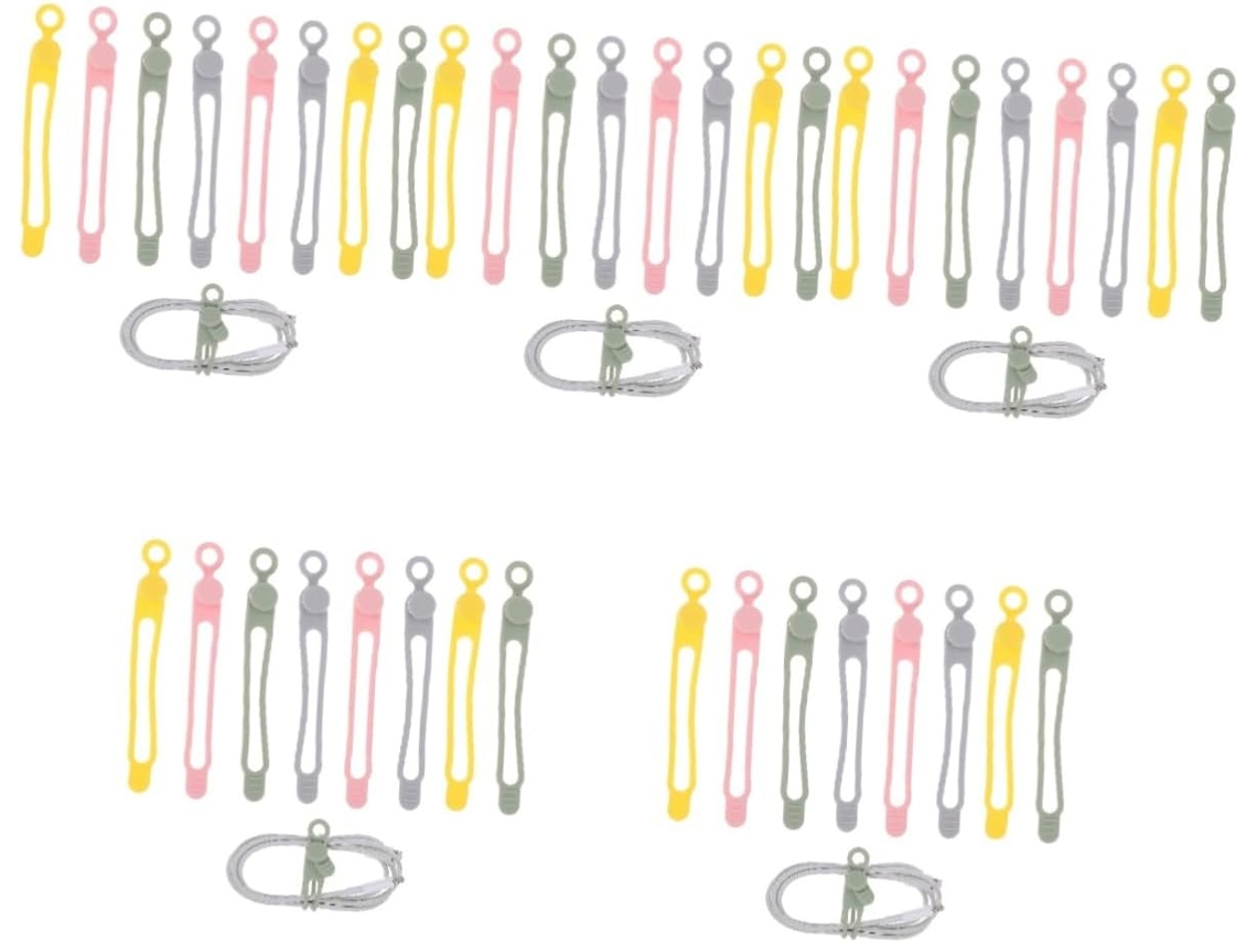 Organizador De Cables De Silicona De 40 Piezas, Sujetadores Reutilizables Para La Gestión De Cables.
