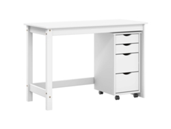 Mesa y armario con ruedas Vidaxl, color musgo, 2 piezas, color blanco