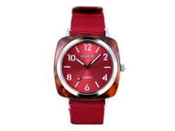 Reloj De Cuarzo Con Correa De Nailon, Estilo Sencillo Y Moderno, 26 Cm, Decoración A Mano (rojo)