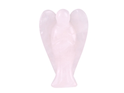 Adorno De Cuarzo Rosa Con Forma De Ángel, Piedra Curativa De Cristal Rosa Natural.