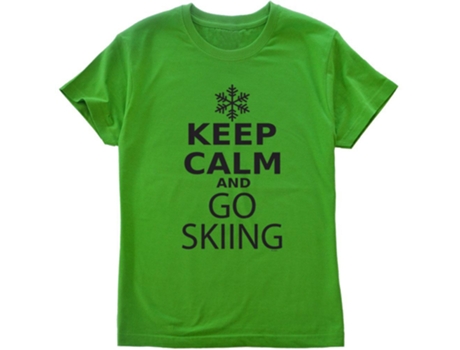Camiseta de Hombre para Esquí KRUSKIS Keep Calm Go Verde (2XL)