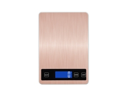 Báscula de cocina digital, báscula electrónica recargable de acero inoxidable con pantalla LCD, 15 kg/1 g oro rosa Digitallab