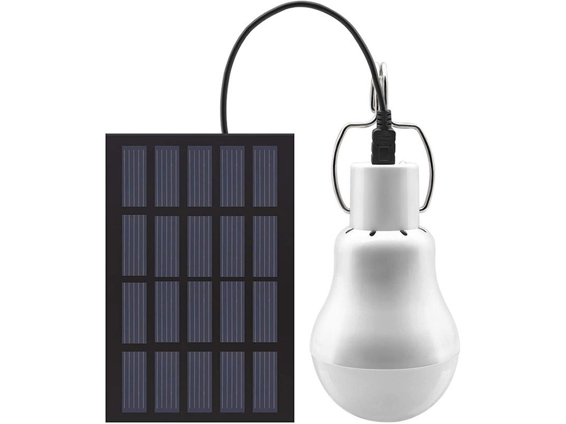 Bombilla Led Solar Portátil Cargador Usb Lámpara Linterna Foco Interior Exterior Jardín Camping Lectura